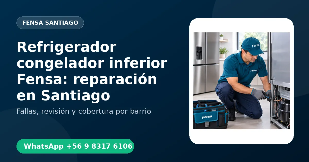 Refrigerador congelador inferior Fensa en Las Condes